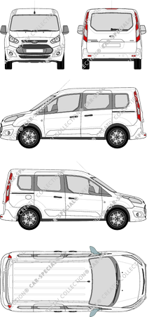 Ford Tourneo Connect, furgone, Rear Flap, 2 Sliding Doors (2013)