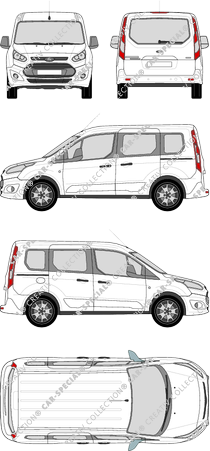 Ford Tourneo Connect, Hochdachkombi, Rear Flap, 2 Sliding Doors (2013)