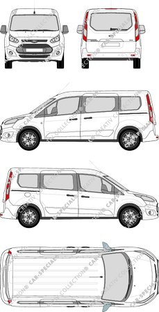 Ford Grand Tourneo Connect, furgone, Rear Flap, 2 Sliding Doors (2013)