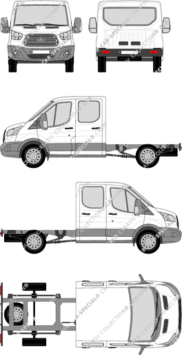 Ford Transit, Fahrgestell für Aufbauten, L2, Doppelkabine (2014)