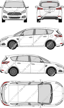 Ford S-Max station wagon, 2015–2023 (Ford_455)