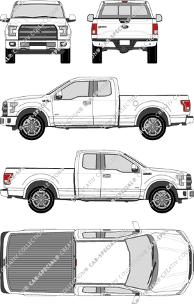 Ford F-150 6,5' Box, 6,5' Box, Pick-up, cabina individual, ampliada (2015)