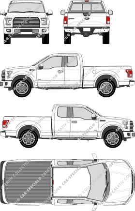 Ford F-150 6,5' Box, 6,5' Box, Pick-up, cabine Solo, allongée (2015)