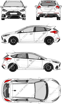 Ford Focus RS, Hayon, 5 Doors (2016)