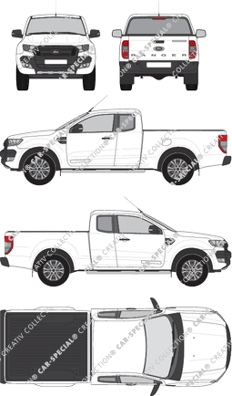 Ford Ranger XL, XL, Pick-up, single cab, extended, 2 Doors (2016)