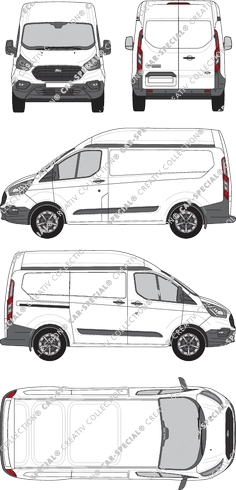 Ford Transit Custom, van/transporter, L1H2, Rear Wing Doors, 1 Sliding Door (2018)