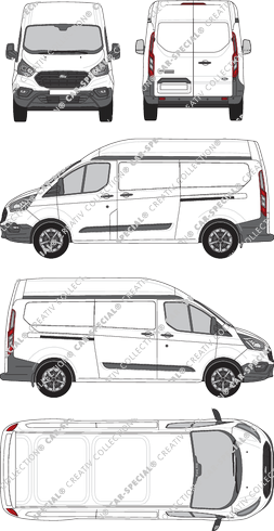 Ford Transit Custom, van/transporter, L2H2, Rear Wing Doors, 2 Sliding Doors (2018)