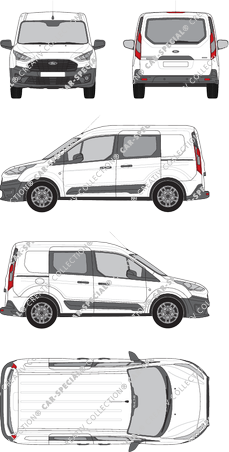 Ford Transit Connect, Kastenwagen, L1, Heck verglast, Doppelkabine, Rear Flap, 2 Sliding Doors (2018)