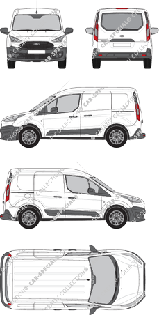 Ford Transit Connect, van/transporter, L1, rear window, Rear Flap, 2 Sliding Doors (2018)