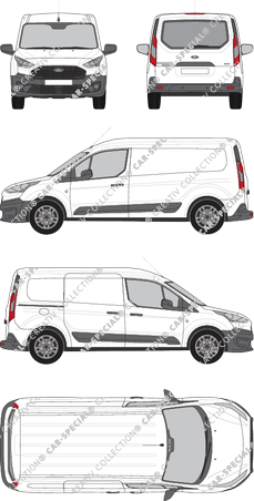 Ford Transit Connect, van/transporter, L2, rear window, Rear Flap, 1 Sliding Door (2018)