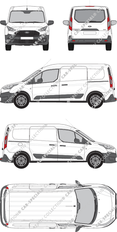 Ford Transit Connect, van/transporter, L2, rear window, Rear Flap, 2 Sliding Doors (2018)