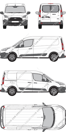 Ford Transit Connect, van/transporter, L2, rear window, Rear Wing Doors, 1 Sliding Door (2018)