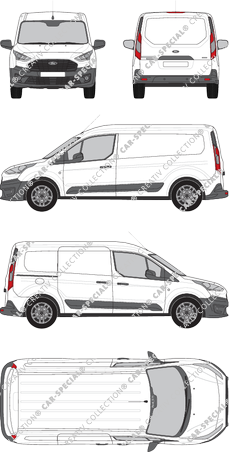 Ford Transit Connect, Kastenwagen, L2, Rear Flap, 1 Sliding Door (2018)