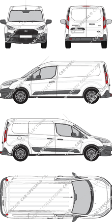 Ford Transit Connect, furgón, L2, Rear Wing Doors, 1 Sliding Door (2018)