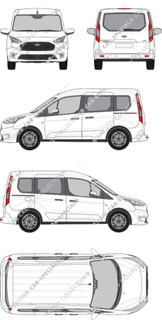 Ford Tourneo Connect, furgone, Rear Flap, 2 Sliding Doors (2018)