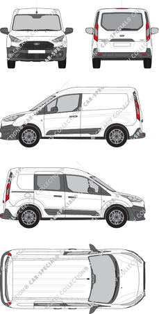 Ford Transit Connect, Kastenwagen, L1, Heck verglast, rechts teilverglast, Rear Flap, 1 Sliding Door (2018)