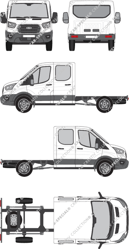 Ford Transit, Fahrgestell für Aufbauten, L2, Doppelkabine (2019)