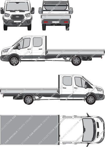 Ford Transit, catre, L5, cabina doble (2019)