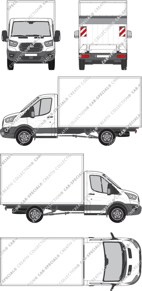 Ford Transit, Cuerpos de caja, L2, cabina individual (2019)