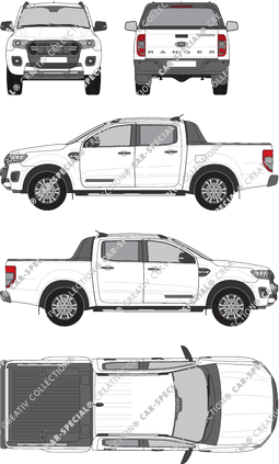 Ford Ranger Pick-up, 2019–2022 (Ford_694)