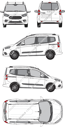 Ford Tourneo Courier, Hochdachkombi, Rear Wing Doors, 2 Sliding Doors (2018)