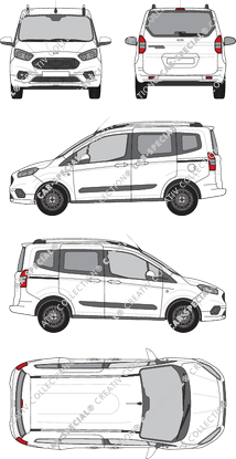 Ford Tourneo Courier, van/transporter, Rear Flap, 2 Sliding Doors (2018)