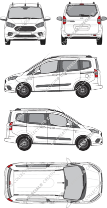 Ford Tourneo Courier, Hochdachkombi, Rear Flap, 2 Sliding Doors (2018)