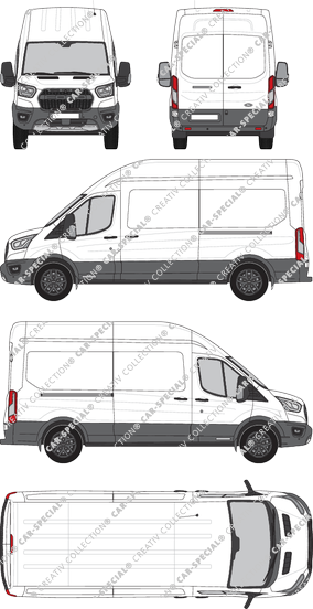 Ford Transit Trail, furgone, L3H3, Rear Wing Doors, 2 Sliding Doors (2020)