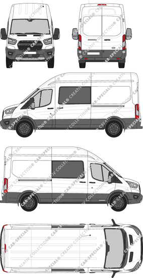 Ford Transit Trail, van/transporter, L3H3, double cab, Rear Wing Doors, 2 Sliding Doors (2020)