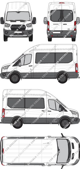 Ford Transit Trail, camionnette, L2H3, Rear Wing Doors, 1 Sliding Door (2020)