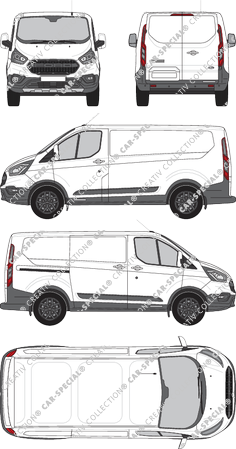 Ford Transit Custom Trail, Trail, van/transporter, L1H1, Rear Wing Doors, 1 Sliding Door (2020)