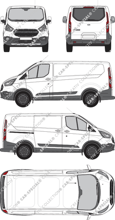 Ford Transit Custom Trail, Trail, furgone, L1H1, vitre arrière, Rear Flap, 1 Sliding Door (2020)