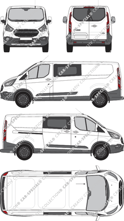 Ford Transit Custom Trail, Trail, Kastenwagen, L2H1, Heck verglast, Doppelkabine, Rear Wing Doors, 1 Sliding Door (2020)