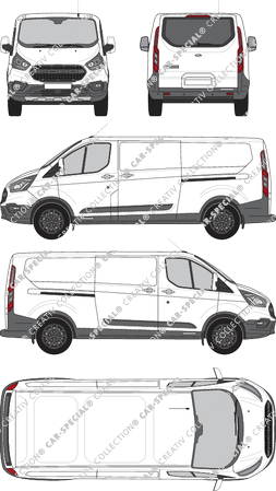 Ford Transit Custom Trail, Trail, fourgon, L2H1, Heck verglast, Rear Flap, 2 Sliding Doors (2020)