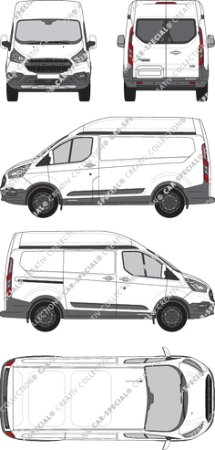 Ford Transit Custom Trail, Trail, fourgon, L1H2, Heck verglast, Rear Wing Doors, 1 Sliding Door (2020)