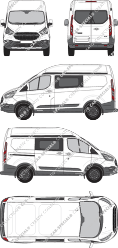 Ford Transit Custom Trail, Trail, van/transporter, L1H2, rear window, double cab, Rear Wing Doors, 1 Sliding Door (2020)