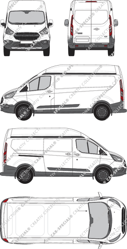 Ford Transit Custom Trail, Trail, furgón, L2H2, Rear Wing Doors, 1 Sliding Door (2020)