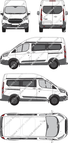 Ford Transit Custom Trail, Trail, microbús, L1H2, Rear Wing Doors, 2 Sliding Doors (2020)