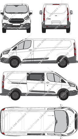 Ford Transit Custom Trail, Trail, furgón, L2H1, rechts teilverglast, Rear Flap, 1 Sliding Door (2020)