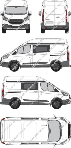 Ford Transit Custom Trail, Trail, fourgon, L1H2, double cabine, Rear Wing Doors, 2 Sliding Doors (2020)