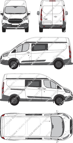 Ford Transit Custom Trail, Trail, van/transporter, L2H2, double cab, Rear Wing Doors, 1 Sliding Door (2020)