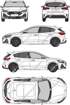 Ford Focus ST, Hayon, 5 Doors (2022)