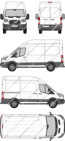 Ford E-Transit, van/transporter, L2H3, Rear Wing Doors, 1 Sliding Door (2022)