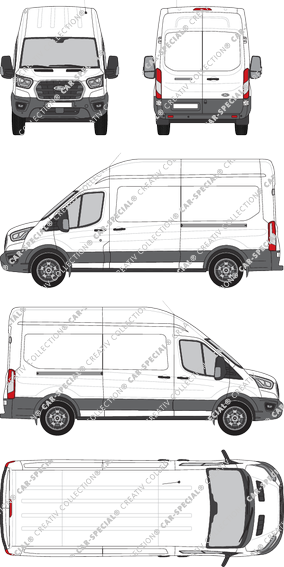 Ford E-Transit, Kastenwagen, L3H3, Rear Wing Doors, 2 Sliding Doors (2022)