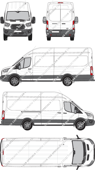Ford E-Transit, van/transporter, L4H3, Rear Wing Doors, 1 Sliding Door (2022)