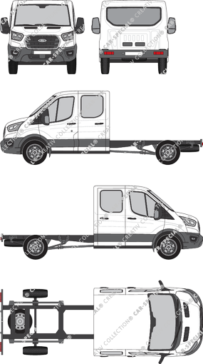 Ford E-Transit, Fahrgestell für Aufbauten, L3, Doppelkabine (2022)