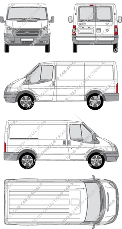 Ford Transit, Kastenwagen, Radstand kurz, Rear Wing Doors, 1 Sliding Door (2006)