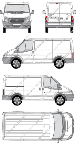 Ford Transit, fourgon, Radstand kurz, Rear Wing Doors, 1 Sliding Door (2006)