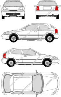 Honda Civic Hatchback, 1996–2001 (Hond_007)