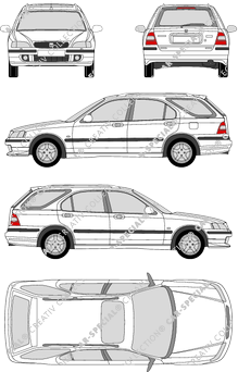 Honda Civic Aerodeck station wagon, 1998–2000 (Hond_010)